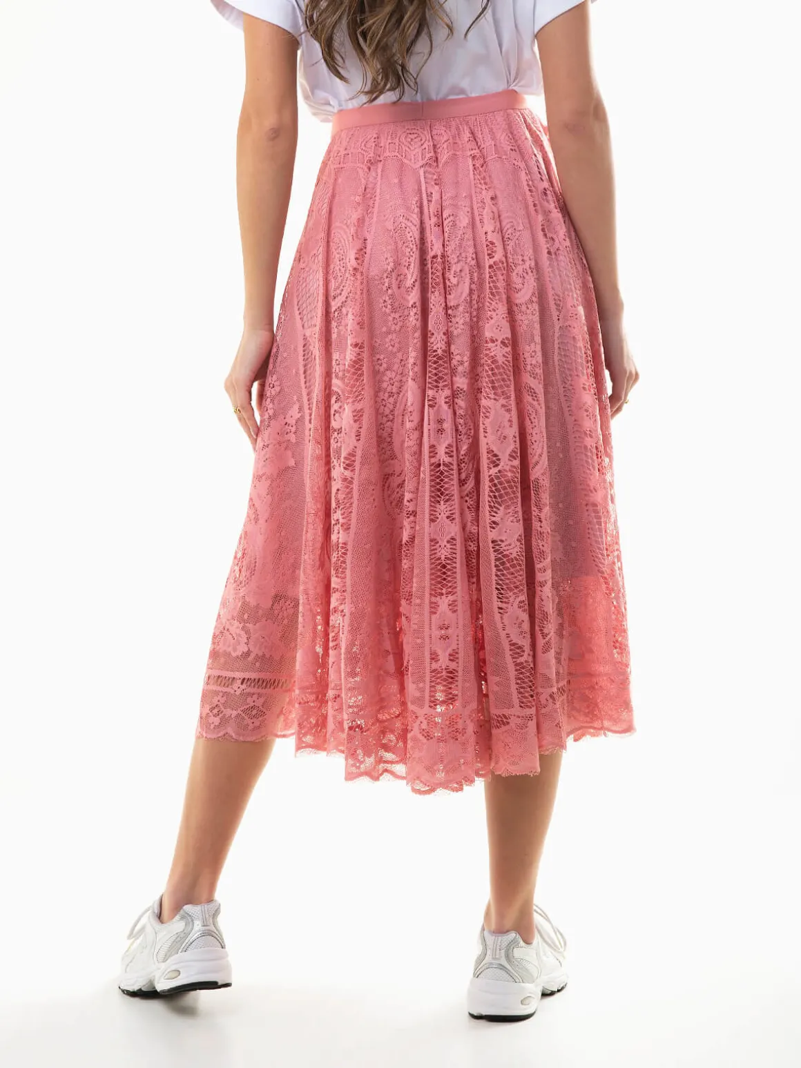 Saia midi de renda