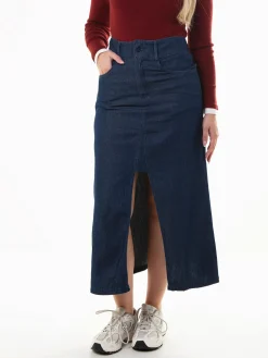 Saia midi ganga com abertura