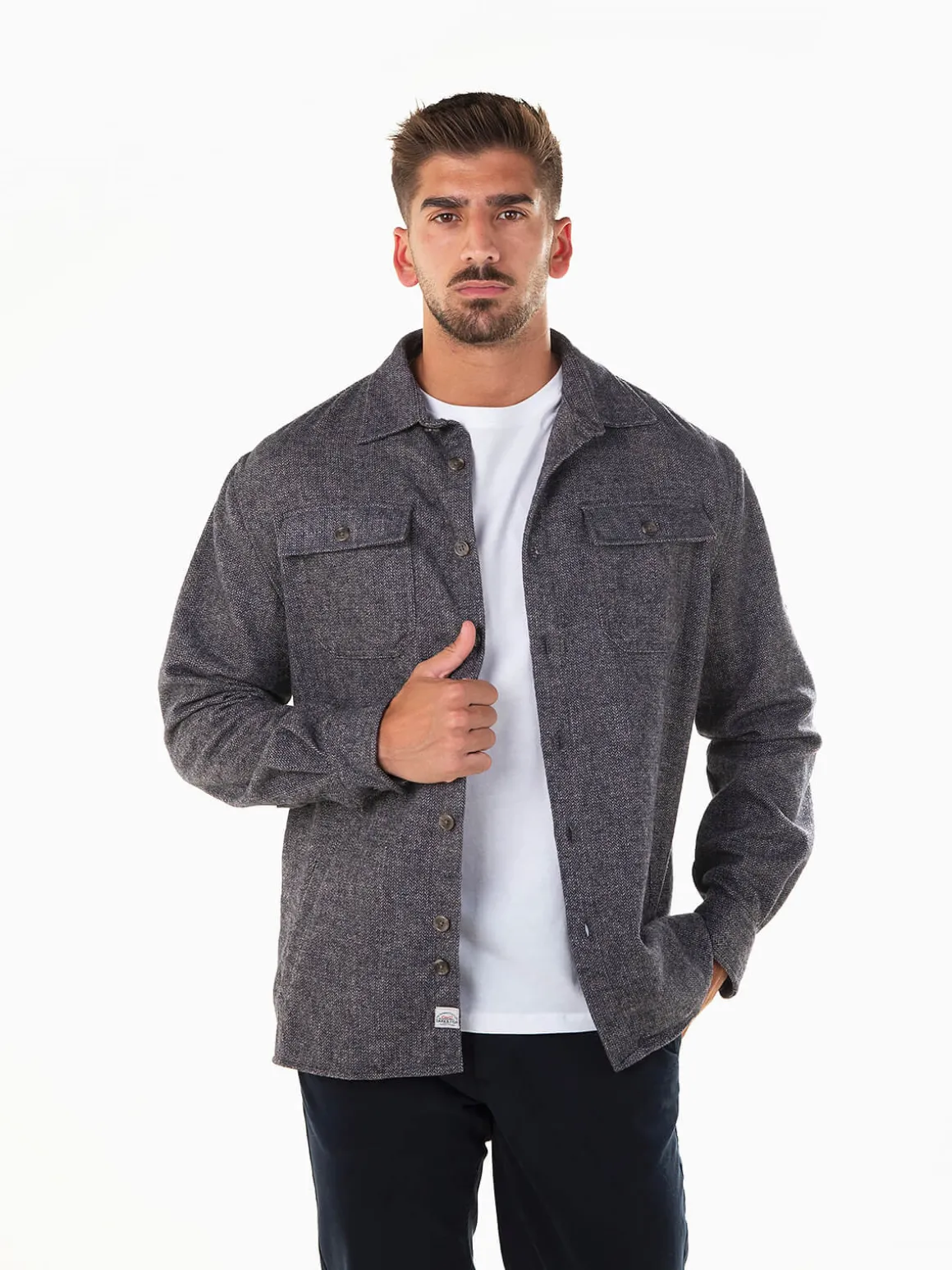 Sobrecamisa azul marinho mesclada