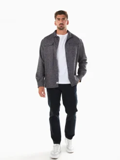 Sobrecamisa azul marinho mesclada