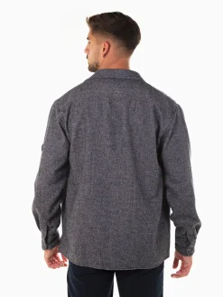 Sobrecamisa azul marinho mesclada