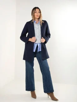 Sobretudo forrado com bolsos