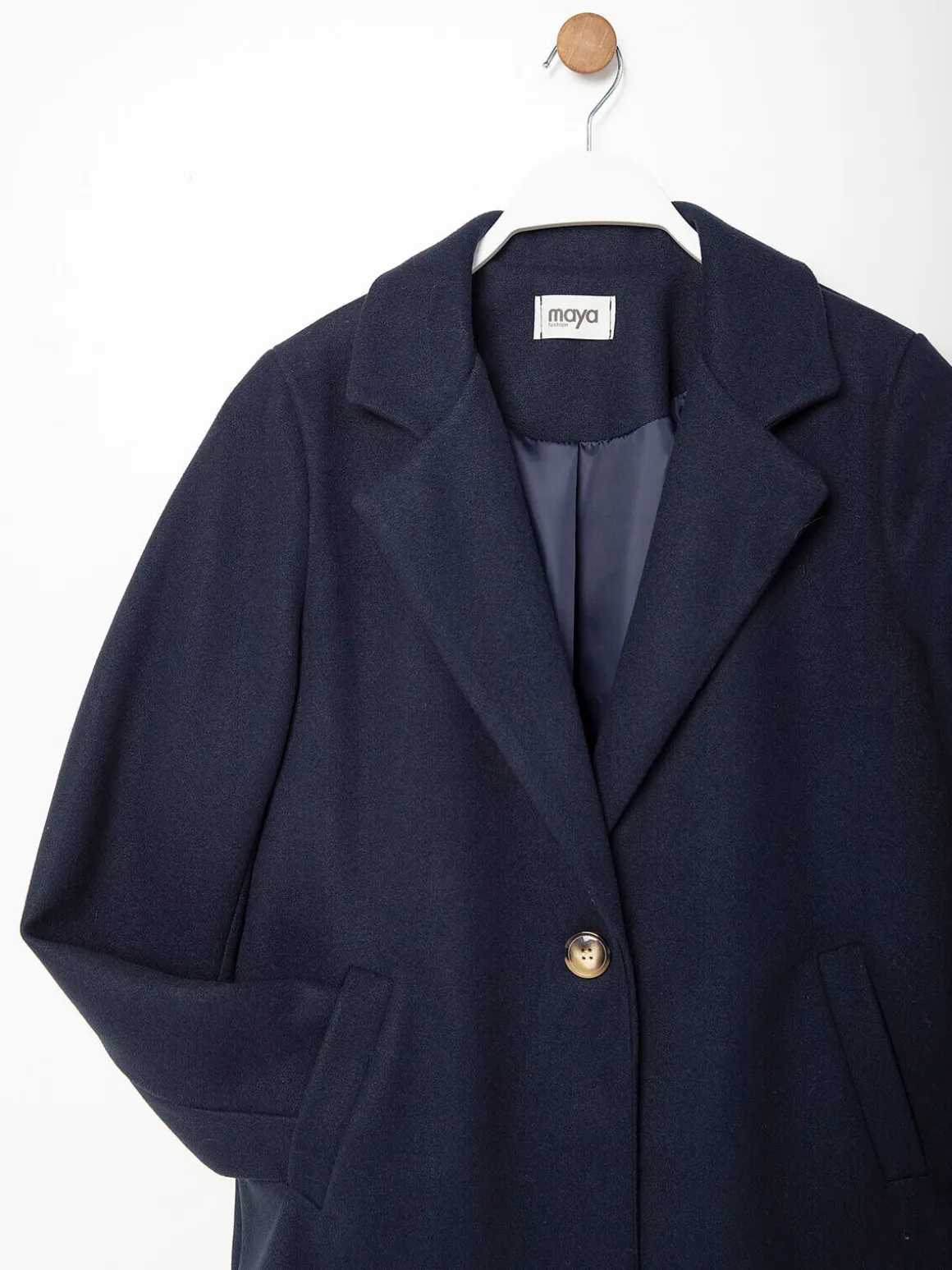 Sobretudo forrado com bolsos