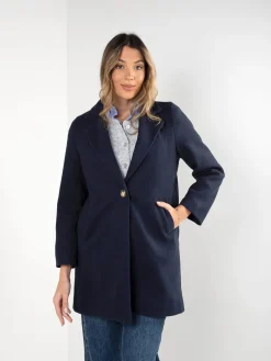 Sobretudo forrado com bolsos