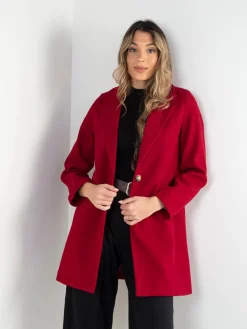 Sobretudo forrado com bolsos