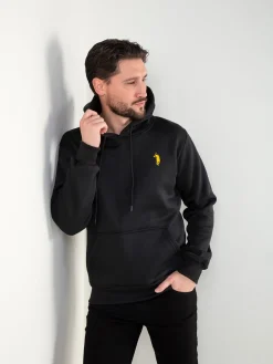 Sweatshirt capuz cardada com bordado