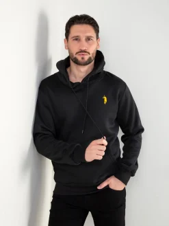 Sweatshirt capuz cardada com bordado