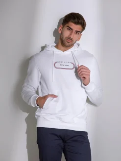 Sweatshirt capuz com estampado