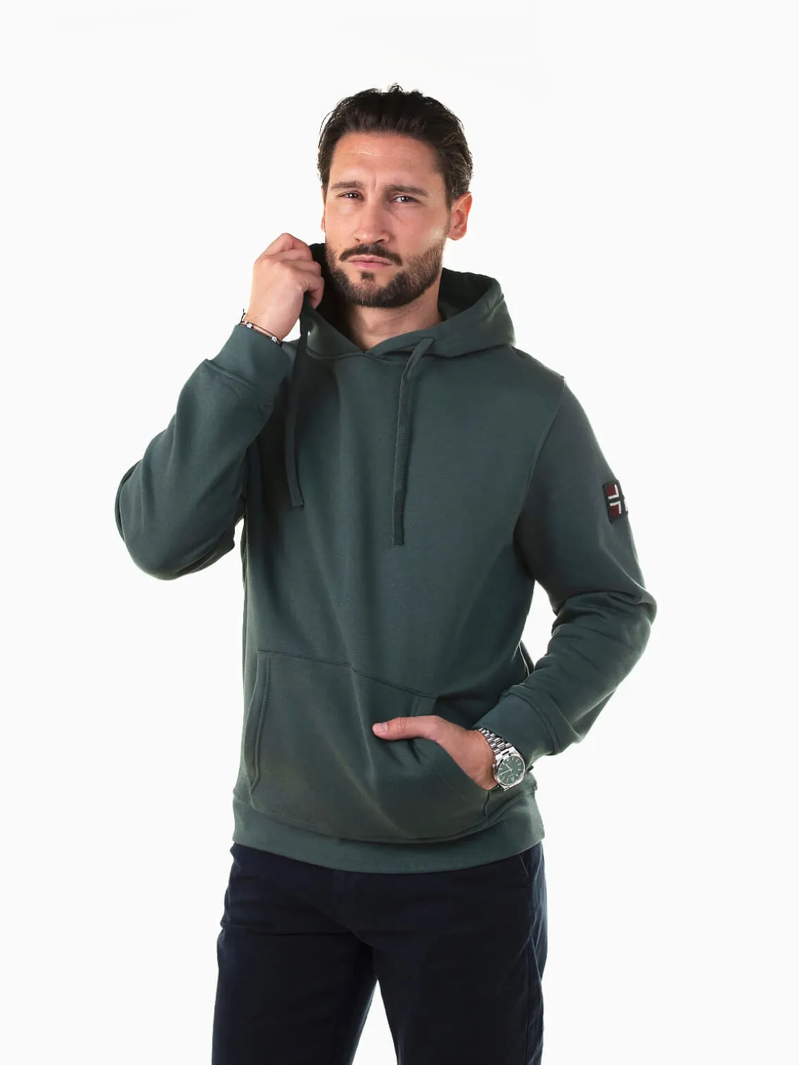 Sweatshirt com capuz e bolso canguru