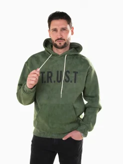 Sweatshirt com capuz efeito manchado