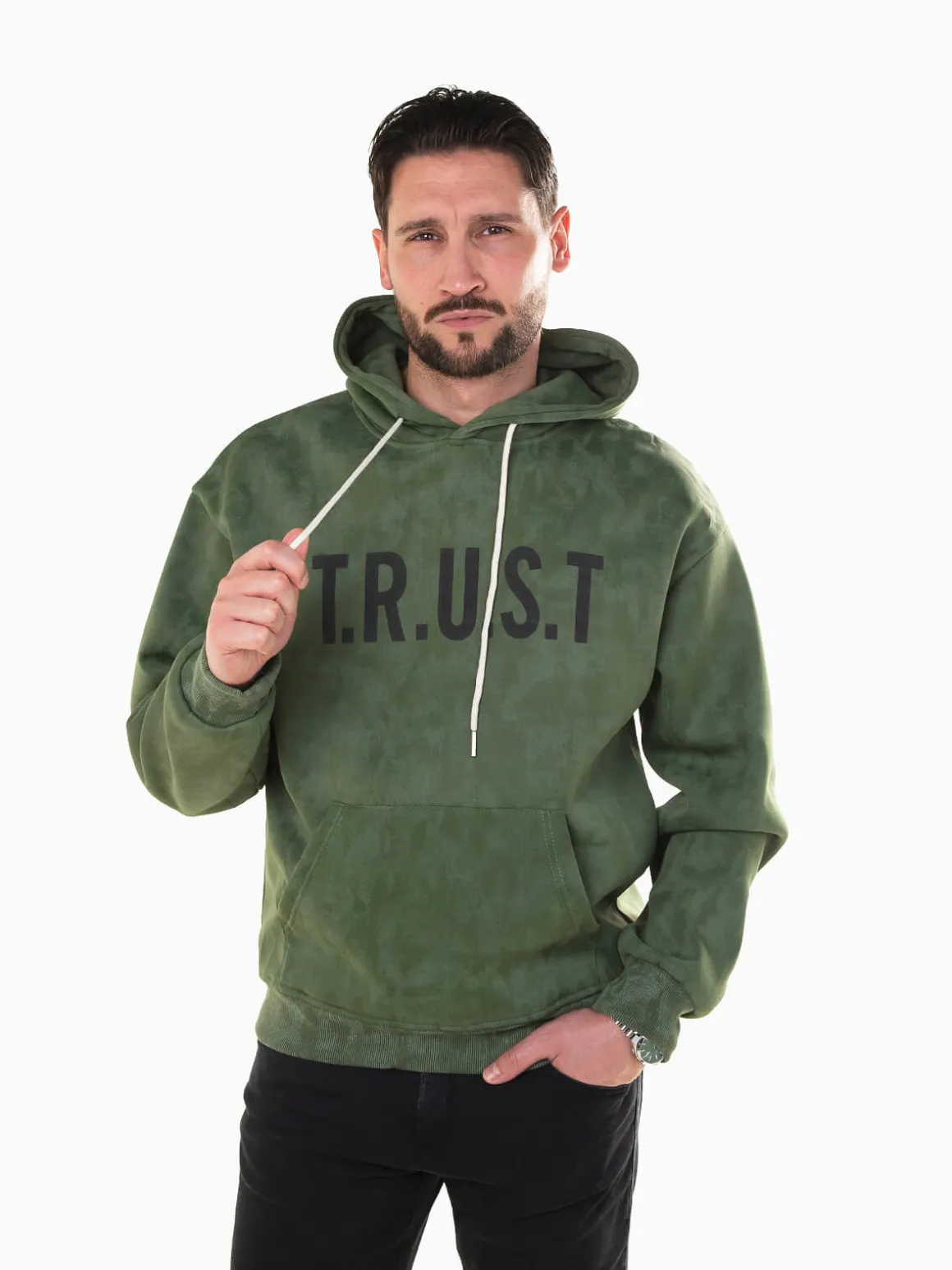 Sweatshirt com capuz efeito manchado