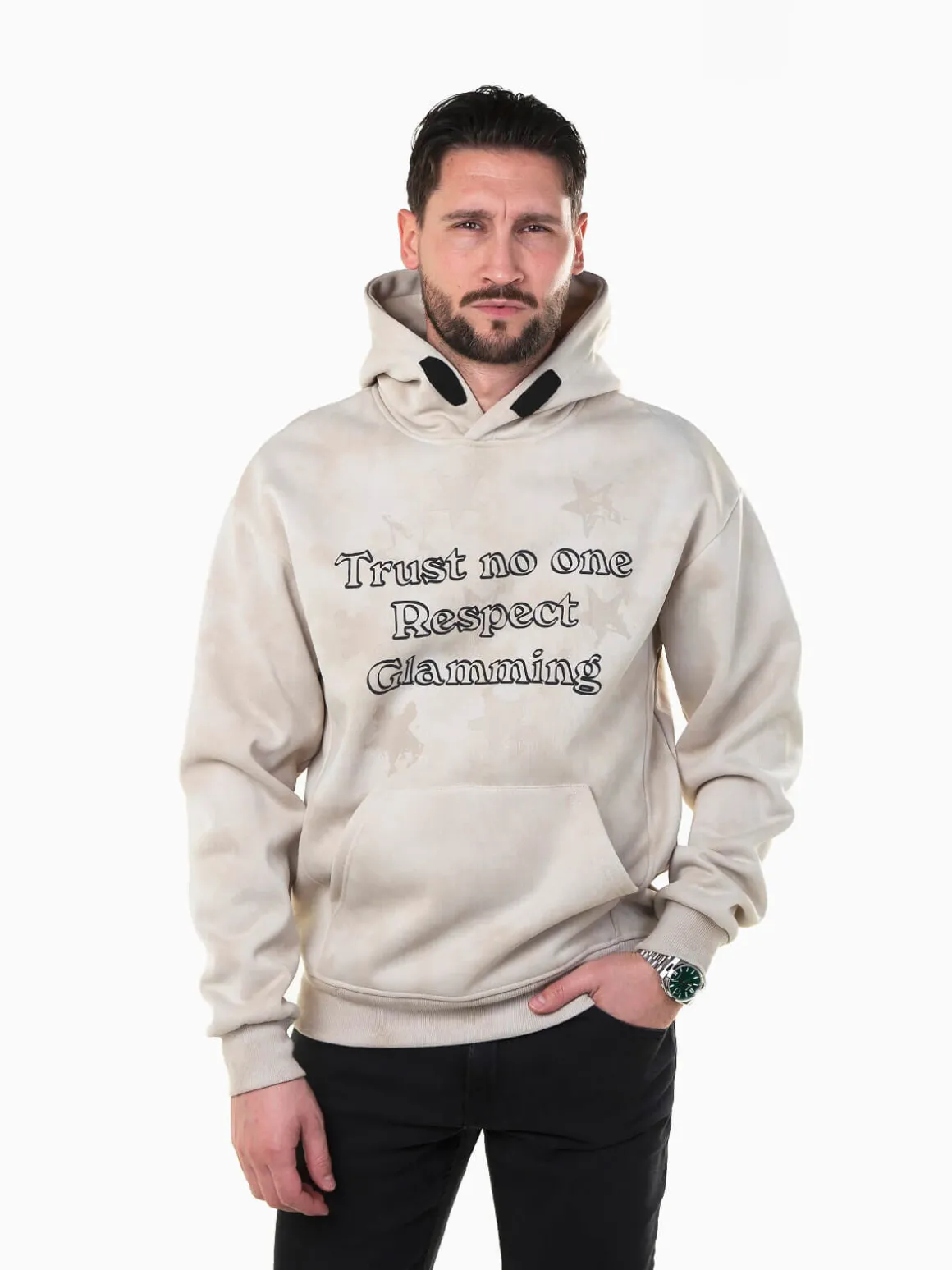 Sweatshirt com capuz estampada