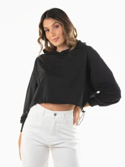Sweatshirt cropped oversized com capuz