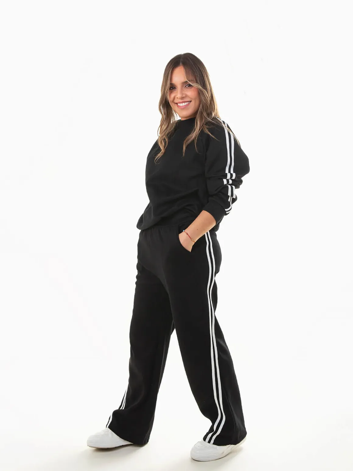 Sweatshirt oversized riscas laterais