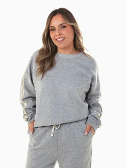 Sweatshirt oversized riscas laterais