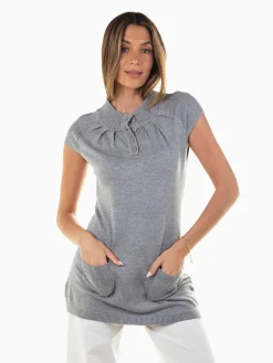 Túnica malha com bolsos