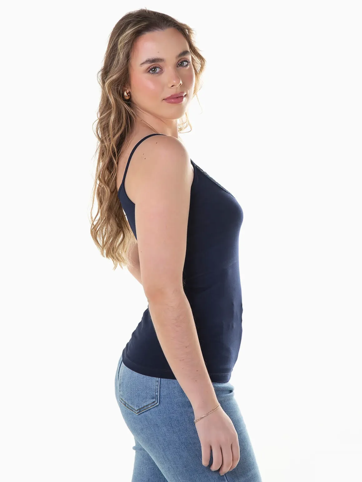 Top básico algodão com renda