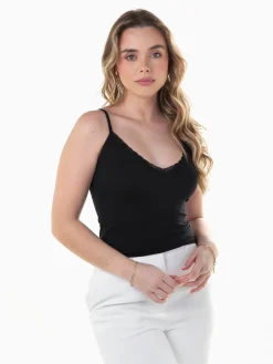 Top básico algodão com renda
