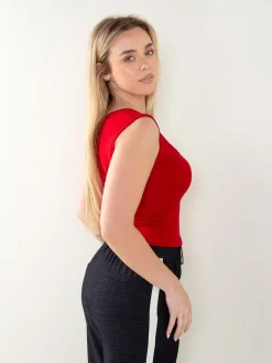 Top justo decote quadrado