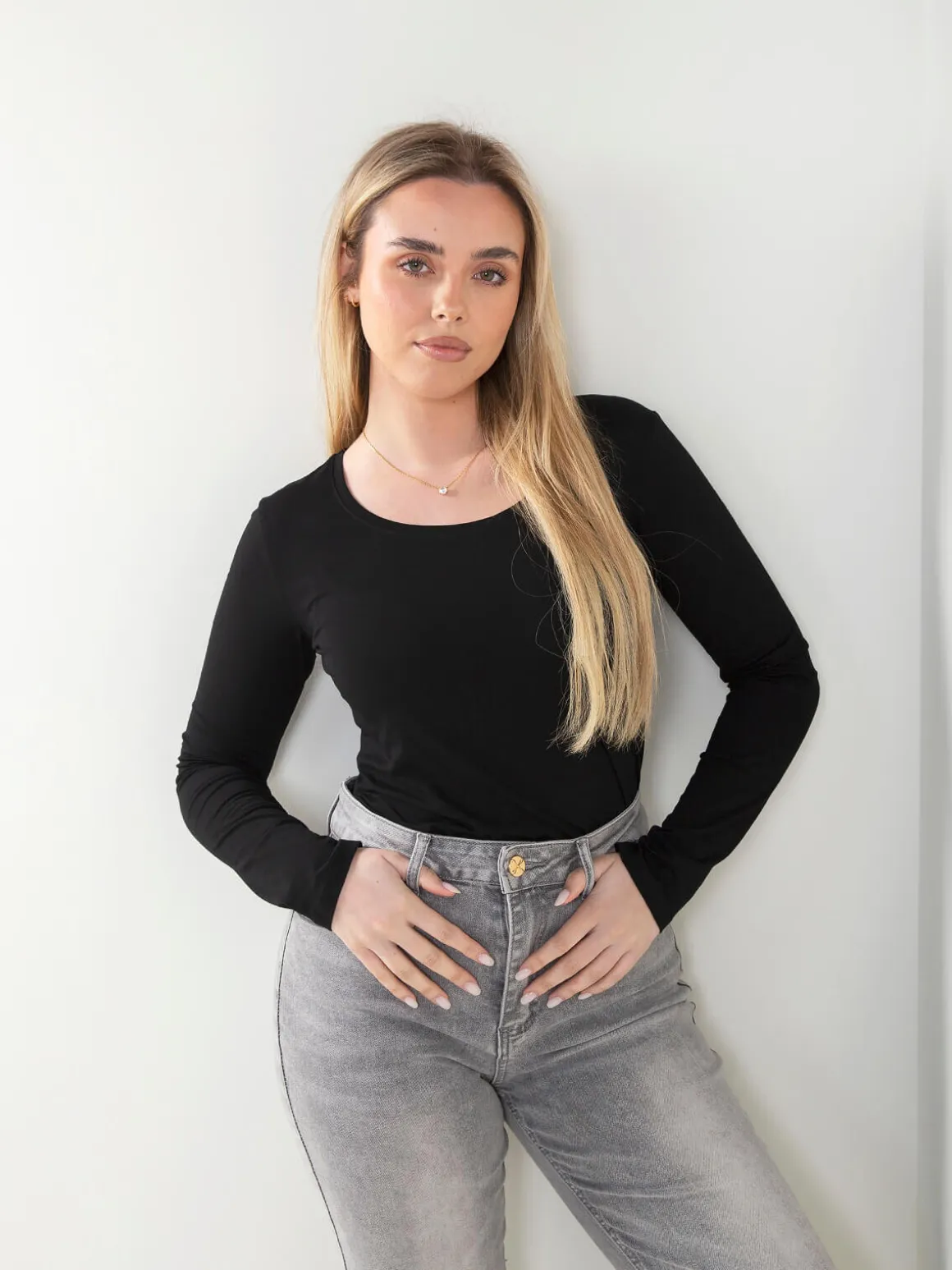 T-shirt básica decote redondo