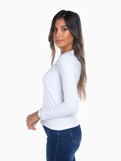 T-shirt básica manga comprida cardada