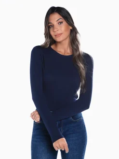 T-shirt básica manga comprida cardada