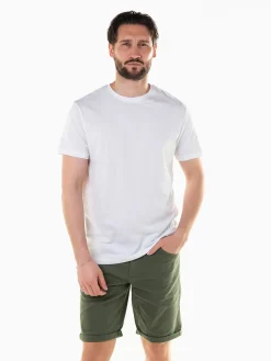 T-shirt básica manga curta com bordado