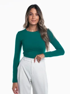 T-shirt cardada manga comprida