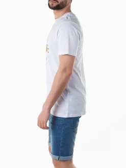 T-shirt círculo estampado manga curta