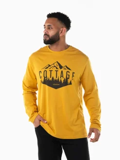 T-shirt manga comprida amarelo torrado