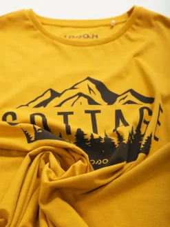 T-shirt manga comprida amarelo torrado