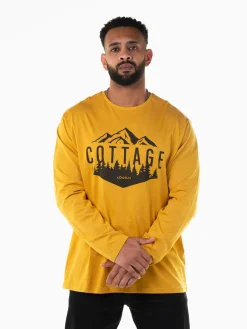 T-shirt manga comprida amarelo torrado