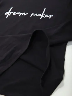 T-shirt manga comprida com mensagem