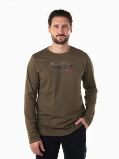 T-shirt manga comprida com estampado