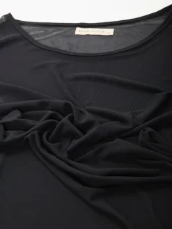 T-shirt manga comprida em tule