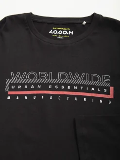 T-shirt manga comprida lettering discreto