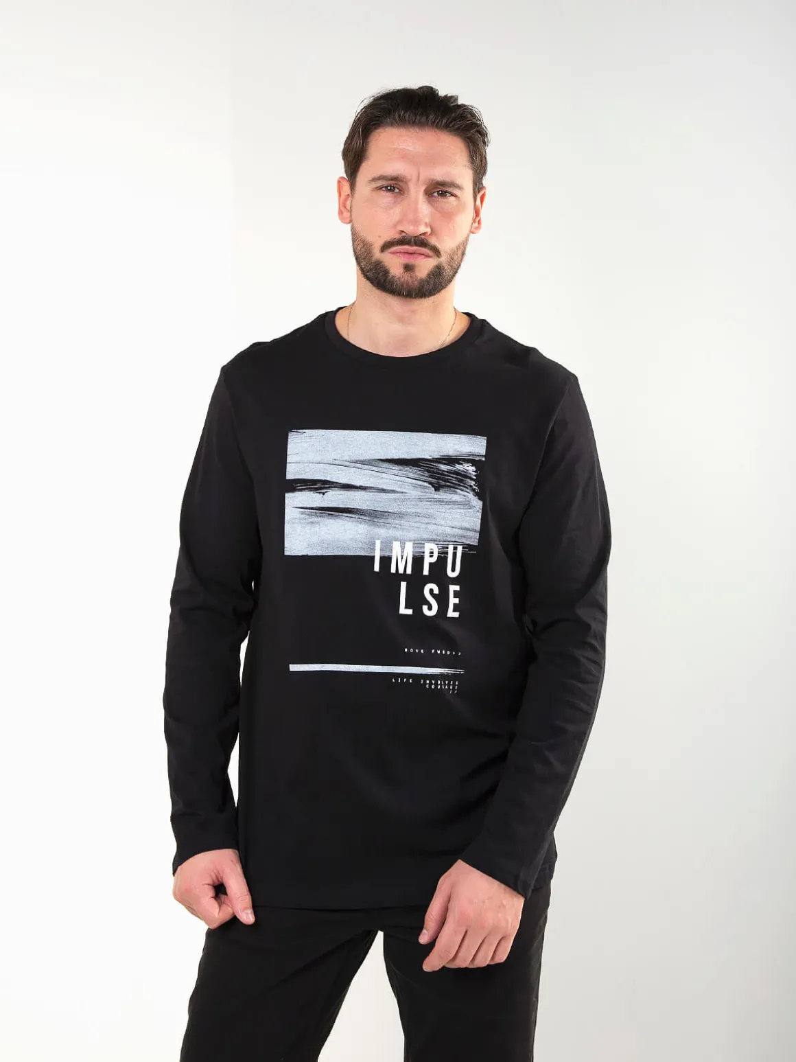 T-shirt manga comprida preta