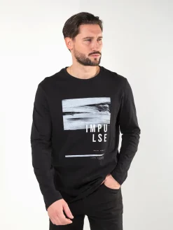 T-shirt manga comprida preta