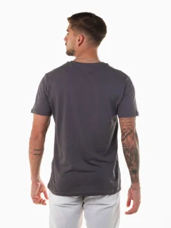 T-shirt manga curta cinza escura