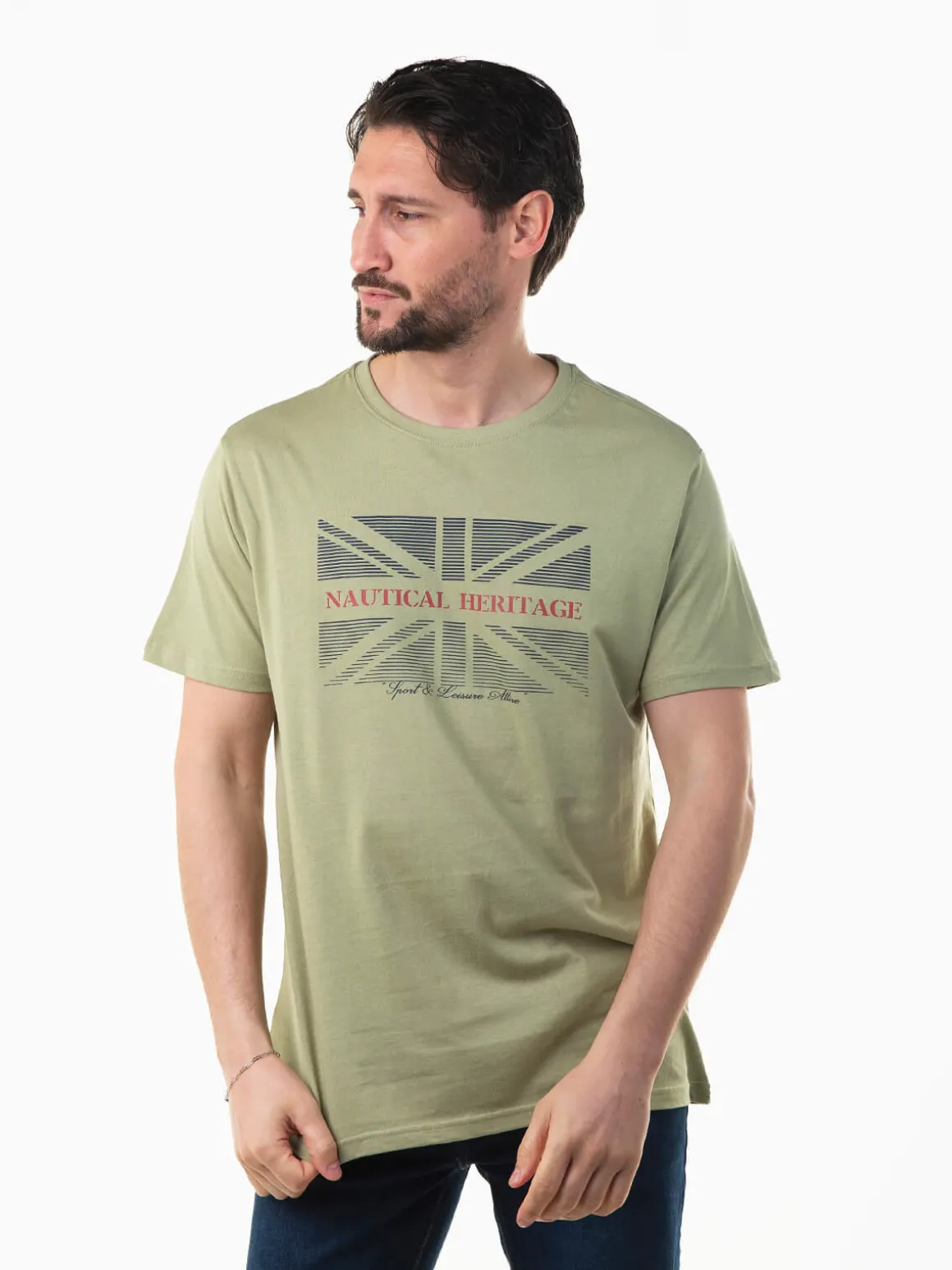 T-shirt manga curta com bandeira