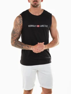 T-shirt preta sem mangas