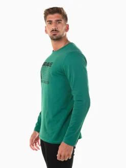 T-shirt verde manga comprida