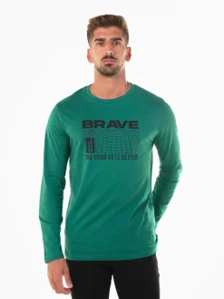 T-shirt verde manga comprida