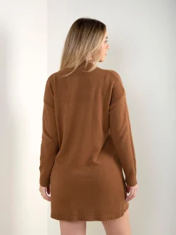 Vestido curto malha gola subida