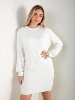 Vestido malha com detalhe renda