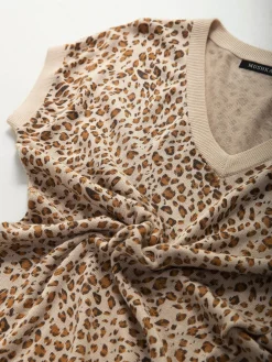 Vestido malha curto animal print